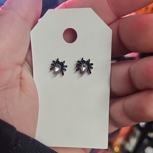 Black Spider Stud Earrings